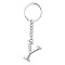Alloy Keychains, with Split Key Ring, Platinum, Letter Y, 90mm, Pendant: 35x26x3.8mm