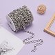 アイアン製ツイストチェーン  溶接されていない  スプールで  菱形リンク  プラチナ  13.5x11x1mm  約328.08フィート（100m）/ロール&nbsp;CH-R005-13x11mm-P-3
