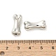CCBプラスチックビーズ  骨  プラチナ  19.5x8.5x6.5mm  穴：2mm  約892個/500g&nbsp;CCB-P014-03P-3
