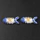 樹脂カボション  海のテーマ  魚の骨  ホワイト  14x34x7.5mm&nbsp;CRES-J042-03C-1