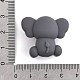 シリコンビーズ  象  濃いグレー  25.5x30x16.5mm  穴：2mm&nbsp;SIL-S010-02B-3