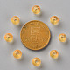 透明なアクリルビーズ  ラウンド  ゴールド  6x5mm  穴：1.8mm  約4400個/500g&nbsp;MACR-S370-A6mm-719-3