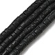 ココナッツビーズ連売り  フラットラウンド  ブラック  5x2.5mm  穴：1mm  約155~160個/連  23.23~23.82インチ(59~60.5cm) 23.23''(59cm)&nbsp;COCB-C001-01C-1