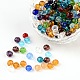 カット加工ロンデル透明ガラスビーズ  ミックスカラー  6x4mm  穴：1mm&nbsp;GLAA-R152-6mm-M1-1