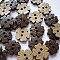 Round Carved 2-hole Basic Sewing Button, Coconut Button, Multicolor, 11mm in diameter