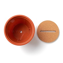 カップマットホームオフィスバー装飾用プラスチック植木鉢ホルダー  コルクコースター付き  チョコレート  112x91mm&nbsp;AJEW-H110-01