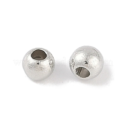 Ccbプラスチックラウンドビーズ  銀  3x2.5mm  穴：1.2mm&nbsp;ALUM-U001-07B-01