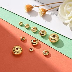 75個5サイズ真鍮スペーサービーズセット  長持ちメッキ  ディスク  ゴールドカラー  15pcs /サイズ&nbsp;KK-LS0001-04G