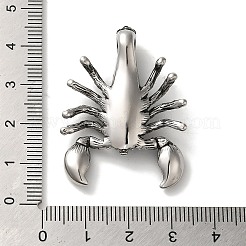 316lサージカルステンレスペンダント  ラインストーン付き  蠍座の魅力  アンティークシルバー  39.5x29.5x9.5mm  穴：6x5mm&nbsp;LS-STAS-H194-04AS