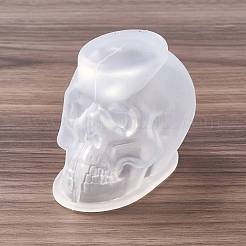DIY 肖像彫刻 キャンドル作り シリコン像型  ハロウィンモチーフ  3dスカル  ゴーストホワイト  5x5.8x8.3cm  内径：6.1x3.3のCM&nbsp;DIY-E055-46