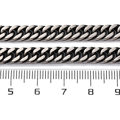 6mm 201 ステンレススチールツイストキューバンリンクチェーンネックレス  ガンメタ色  24.02インチ（61cm）&nbsp;NJEW-Q013-13A