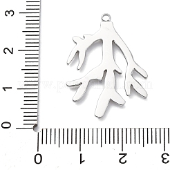 304ステンレスペンダント  枝チャーム  変色防止  ステンレス鋼色  27.5x21x2mm  穴：1.5mm&nbsp;STAS-S163-31P