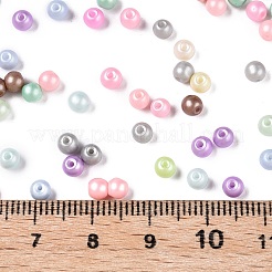 ガラスシードビーズ  不透明色  ラウンド  ミックスカラー  3.5~4x3~3.5mm  穴：0.8~0.9mm  約4500個/ポンド&nbsp;SEED-T007-01R