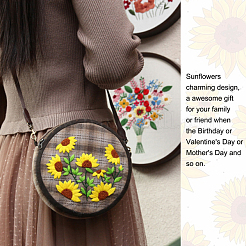 DIYクロスボディバッグ刺繍キット  プラスチック刺繡フープを含む  スレッド  調節可能なバッグストラップ  ジッパーコンポーネント  鉄針  ポリエステル生地  仕様  ミックスカラー  176~745x1~206x0.1~10mm&nbsp;DIY-WH0325-88