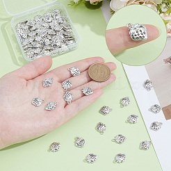 チベット風アロイペンダント100個  イチゴのチャーム  アンティークシルバー  15x11x3mm  穴：1.3mm&nbsp;TIBE-UN0001-14