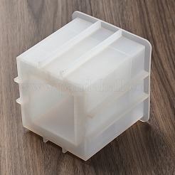 DIYシリコンモールド  レジン型  キューブとキャンドルカップ  ホワイト  キューブ  81.5x85x85mm  内径：72x72mm&nbsp;SIMO-S005-01A