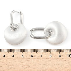 女性用フラットラウンド真鍮フープピアス  銀  41.5x25.5mm&nbsp;EJEW-U055-02S