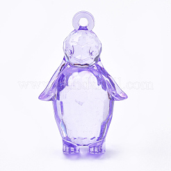 透明なアクリルパーツ  多面カット  ペンギン  ミックスカラー  48.5x29.5x17mm  穴：3mm  約65個/500g&nbsp;TACR-S149-03