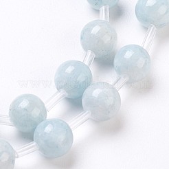 天然染色大理石ビーズ連売り  ラウンド  アクア  8~8.5mm  穴：1mm  30個/連  15.55インチ（39.5cm）&nbsp;G-I203-A-8mm-1