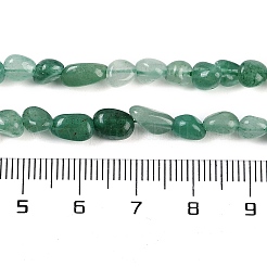 天然石グリーンアベンチュリンビーズ連売り  ナゲット  タンブルストーン  4~6x7~10x4~6mm  穴：1mm  15.75''（40センチメートル）&nbsp;LS-G-P497-01B-20
