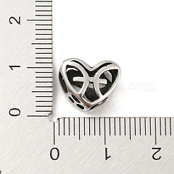 316サージカルステンレススチール中空ビーズ  十二星座の心  魚座  魚座  10x12x6.5mm  穴：4mm&nbsp;STAS-Q304-01C-AS