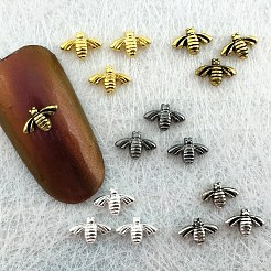 合金カボション  3dハチ  ネイルアートの装飾の付属品  ゴールドカラー  3.5x5.5x1mm&nbsp;X-MRMJ-K014-02G