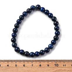 天然ラピスラズリビーズのストレッチブレスレット  2-1/4インチ（5.6cm）&nbsp;X-BJEW-F202-04