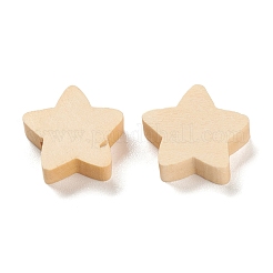 天然メープルウッドビーズ  スター  染色されていない  ビスク  19x18.5x5.5mm  穴：2mm  約714個/500g&nbsp;LS-WOOD-M007-12