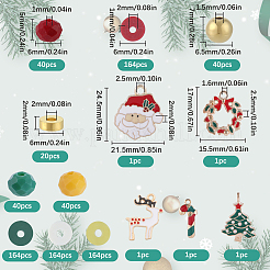 クリスマス用のDIYビーズ＆ペンダントジュエリー作りキット  ミックスカラー  6~24.5x6~21.5x1~6.5mm  穴：1~2mm&nbsp;DIY-SC0025-35