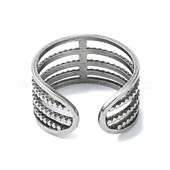 304ステンレススチールカフリング  ワイドバンドリング  ステンレス鋼色  調整可能  11mm&nbsp;RJEW-M019-59P