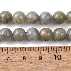天然石ラブラドライトビーズ連売り  ラウンド  8mm  穴：1mm  約47個/連  15.5インチ&nbsp;G-P259-05-8mm