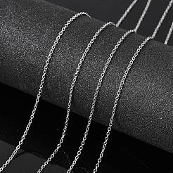 変色しにくい304ステンレススチールアズキチェーン  ハンダ付け  スプールで  オーバル  ステンレス鋼色  2x1.5x0.4mm  約328.08フィート（100m）/ロール&nbsp;CHS-Q001-08-100m
