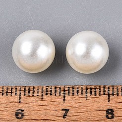 ABSパール調アクリルビーズ  穴がない  ラウンド  ベージュ  9.5mm  約1020個/500g&nbsp;OACR-S011-10mm-01