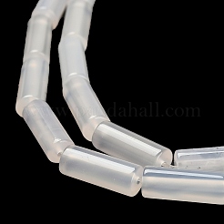 天然石瑪瑙ビーズ連売り  コラム  ホワイト  15.5~16x6~6.5mm  穴：1mm  約24~25個/連  14.96~15.35''（38~39センチメートル）&nbsp;G-G203-01F
