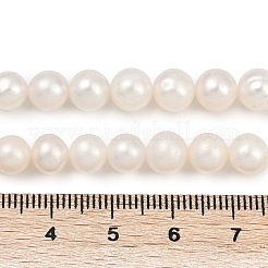 天然養殖淡水パールビーズ連売り  ポテト  貝殻色  7~8mm  穴：0.7mm  約54~55個/連  14.09~14.37インチ（35.8~36.5cm）&nbsp;PEAR-I007-07X-04A