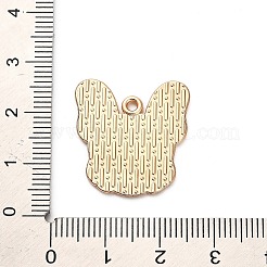 動物の子犬の合金エナメルペンダント  ゴールドカラー  フレンチブルドッグの魅力  ホワイト  22.5x21.5x1mm  穴：1.6mm&nbsp;X-FIND-V001-03G-03