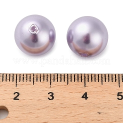 ベーキングペイント パール加工ガラスパールラウンドビーズ  半分穴を開けた  スミレ  12mm  穴：1.2mm&nbsp;HY-Q001-02B-03