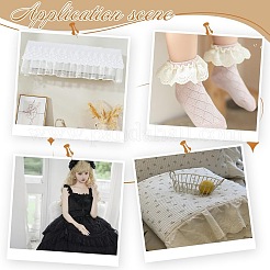 3色のコットン刺繍の花の波型エッジのレースリボン  布のDIY装飾用  ミックスカラー  5-1/4~5-5/8インチ（135~143mm）  1.5ヤード/カラー&nbsp;OCOR-AR0001-78