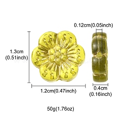 メッキアクリルビーズ  ライン入り  花  ミックスカラー  13x12x4mm  穴：1.2mm  約50個/袋&nbsp;PACR-YW0001-09