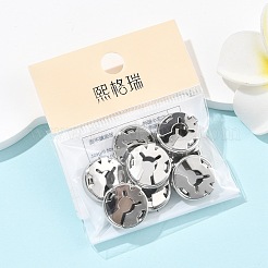 シーグレース真鍮製カフスボタン  フラットラウンド  カドミウムフリー＆ニッケルフリー＆鉛フリー  長持ちメッキ  プラチナメッキ  15.5x4.5mm  穴：5mm&nbsp;XGR0090P-168P