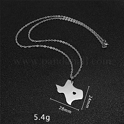 変色しない304ステンレススチールペンダントネックレス  ステンレス鋼色  ペンダント：24x28mm&nbsp;VR7236