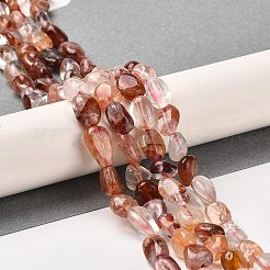 天然ヘマトイドクォーツ/鉄クォーツビーズ連売り  ファイアークォーツ  ナゲット  タンブルストーン  7.5~11.5x6~6.5x4.5~5mm  穴：0.8mm  約47~48個/連  15.28~15.39''（38.8~39.1センチメートル）&nbsp;G-B047-01A-01
