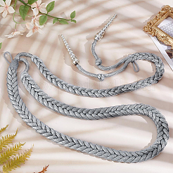 ポリエステルスタッフストラップショルダーコード  プラスチックコーンチャーム付き  ライトグレー  990x15~20mm&nbsp;AJEW-WH0314-672B
