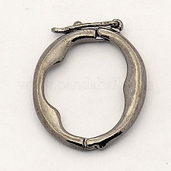 真鍮製ショートサイズバチカン  ツイスターの留め金  楕円形のリング  ミックスカラー  21x18x2mm&nbsp;KK-M004-03