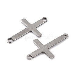 変色しにくい201ステンレススチールリンクコネクター  クロス  ステンレス鋼色  23x12.5x0.8mm  穴：1.6mm&nbsp;STAS-K217-36