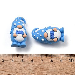父の日シリコンビーズ  焦点ビーズ  ブルー  ペンギン  32.5x17x17mm  穴：2.5mm&nbsp;SIL-V006-02A