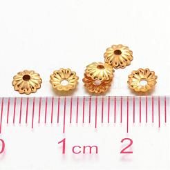 アイアン製ビーズキャップ  ゴールドカラー  5x1.5mm  穴：1mm&nbsp;IFIN-D023-G