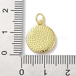 ラックメッキ真鍮エナメルペンダント  丸カン付き  長持ちメッキ  鉛フリー＆カドミウムフリー  18KGP本金メッキ  太陽と月のチャーム付きフラットラウンド  ミックスカラー  15x13x2mm  穴：3.4mm&nbsp;KK-Z039-02