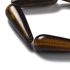 天然石タイガーアイビーズ連売り  ティアドロップ  30~30.5x10~10.5mm  穴：1.4mm  約6個/連  7.13~7.20インチ（18.1~18.3cm）&nbsp;G-P528-H14-01