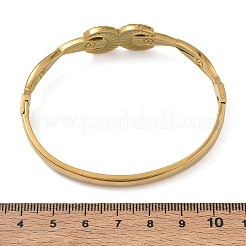 304ステンレススチール製ヒンジ付きカフバングル  ムーン  18KGP本金メッキ  内径：1.97インチ（5cm）x2.36インチ（6cm）&nbsp;SA-CBAB92B-13G